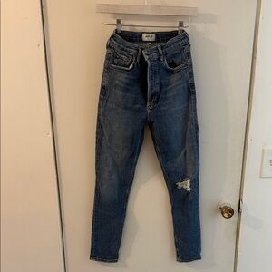 Agolde High Rise Distressed Blue Jeans